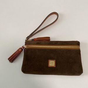 Dooney & Bourke Suede Double Zip Wristlet